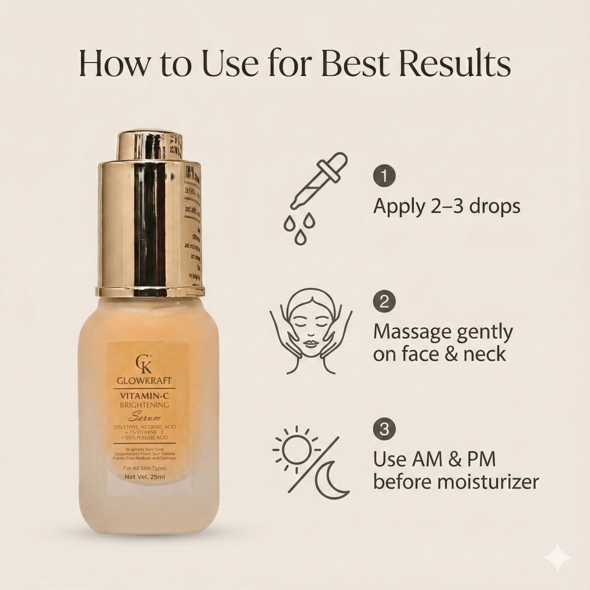 Glowkraft Vitamin C Face Serum for Bright and Glowing Skin