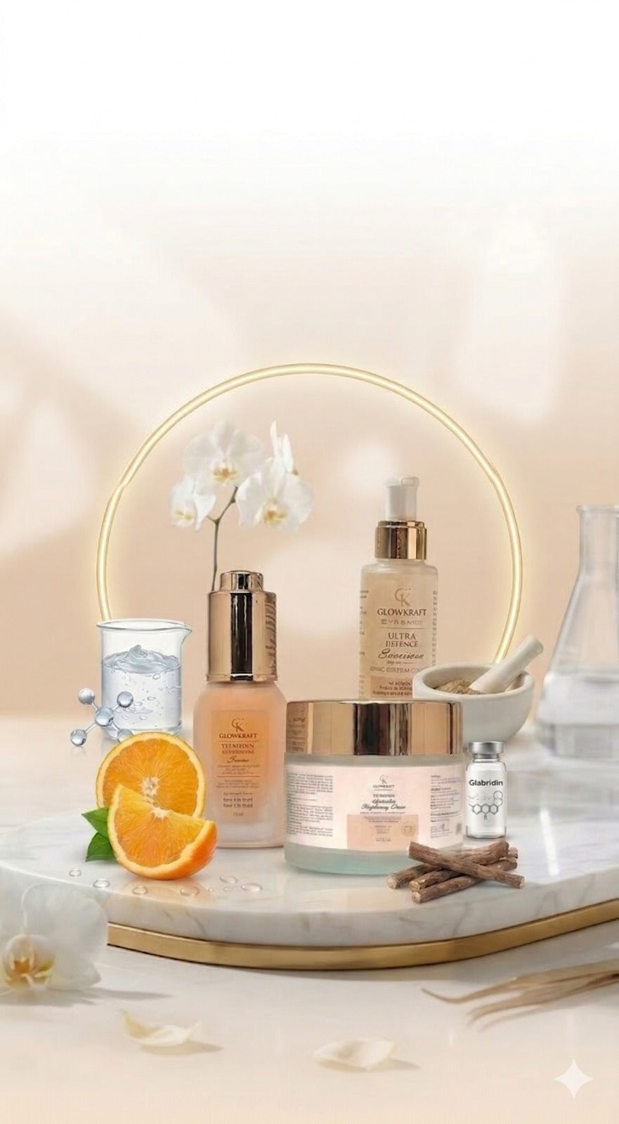Glowkraft Daily Glow Kit – Vitamin C Serum (25ml) + Sunscreen SPF 50++++ (100g) + Brightening Cream (100g)