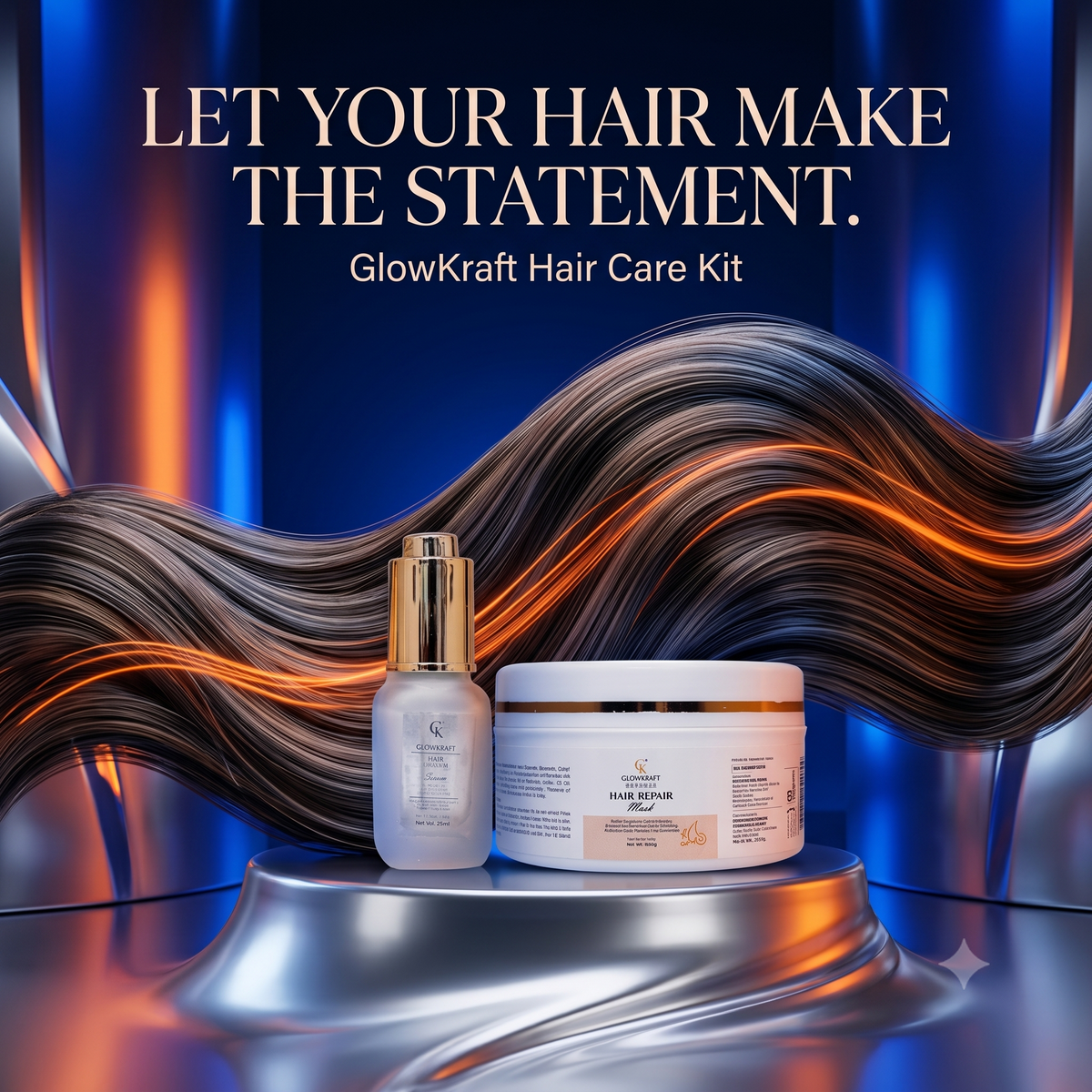 Glowkraft Hair Repair Mask (200gm) & Hair Serum Kit (30ml)