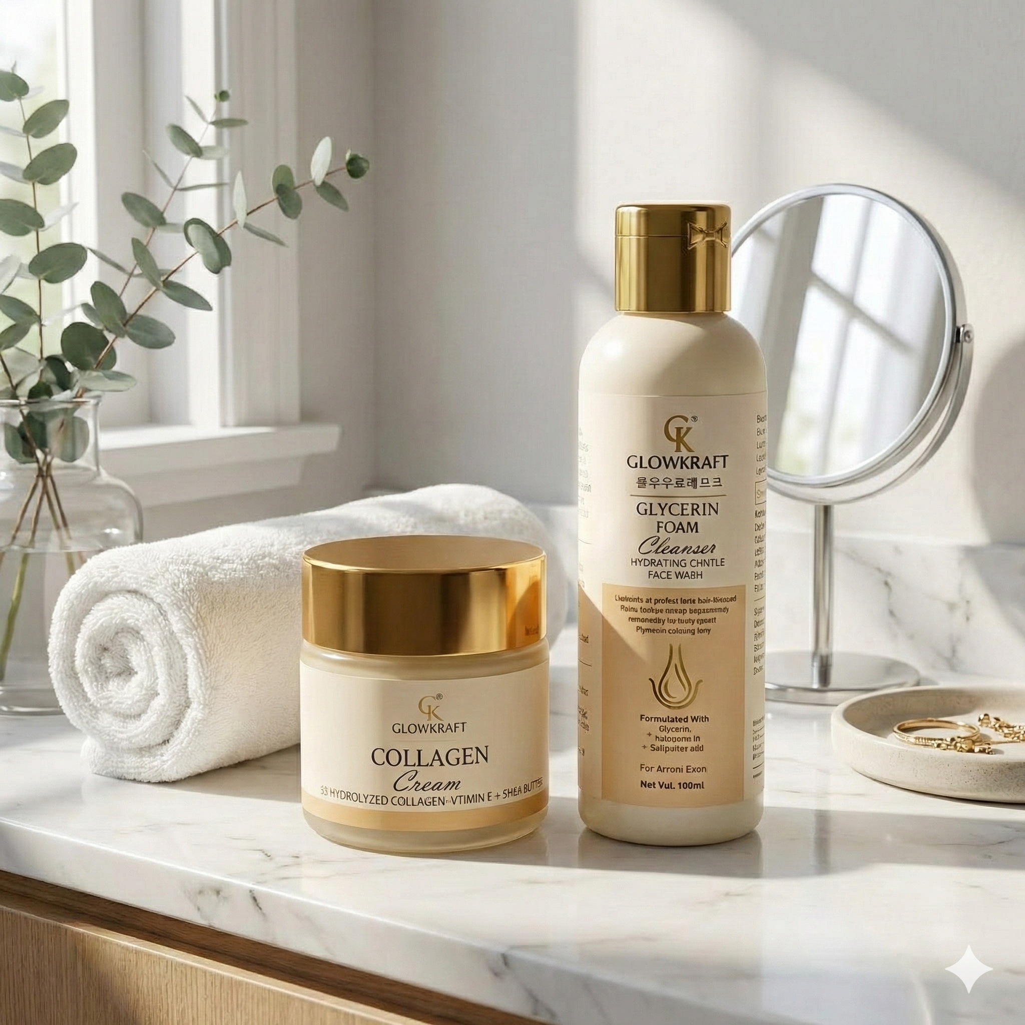 Glowkraft Anti-Aging Collagen Cream + Gentle Face Cleanser Combo(100gm + 100 ml)