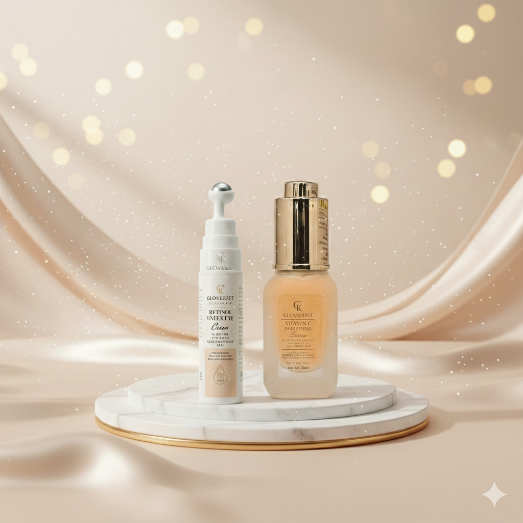 Glowkraft Bright Eyes & Radiant Skin Combo (Under Eye Gel 20 GM + Vitamin C Serum 25ML)
