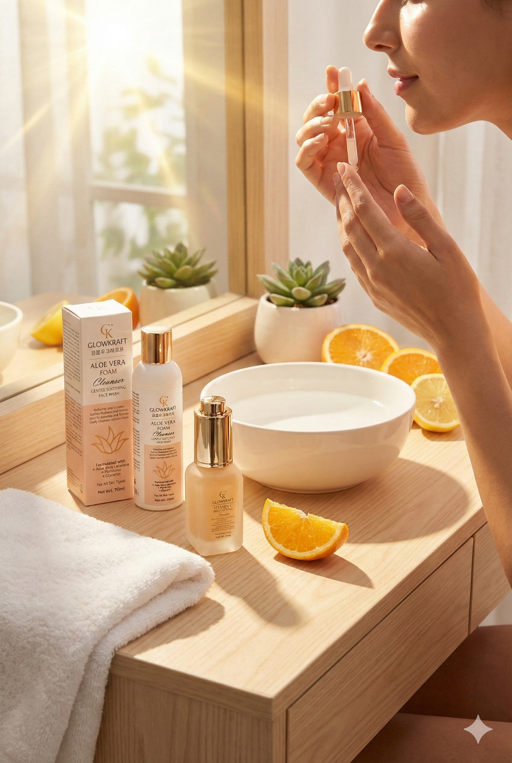Glowkraft Vitamin C Brightening Serum  25 ml + Gentle Face Cleanser Combo 100 ml (125 ml)