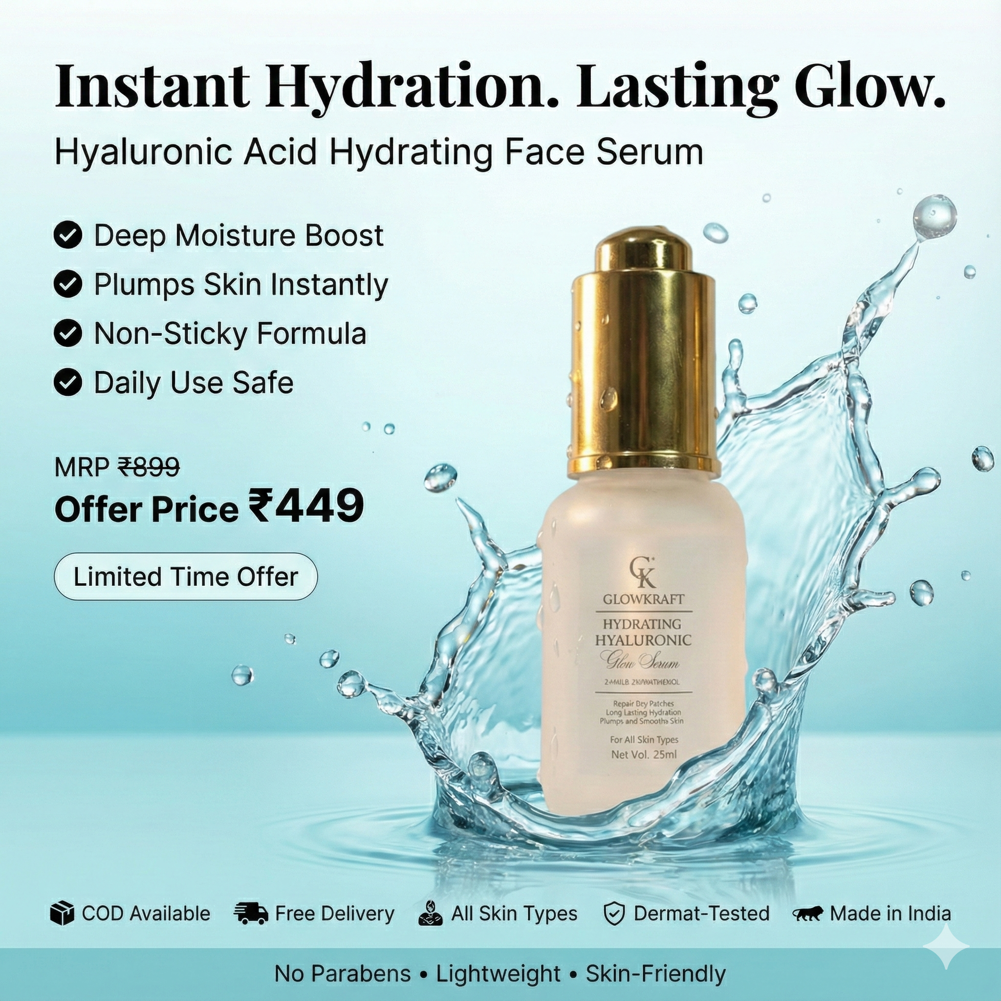 Hyaluronic Acid Hydrating Face Serum 25ml
