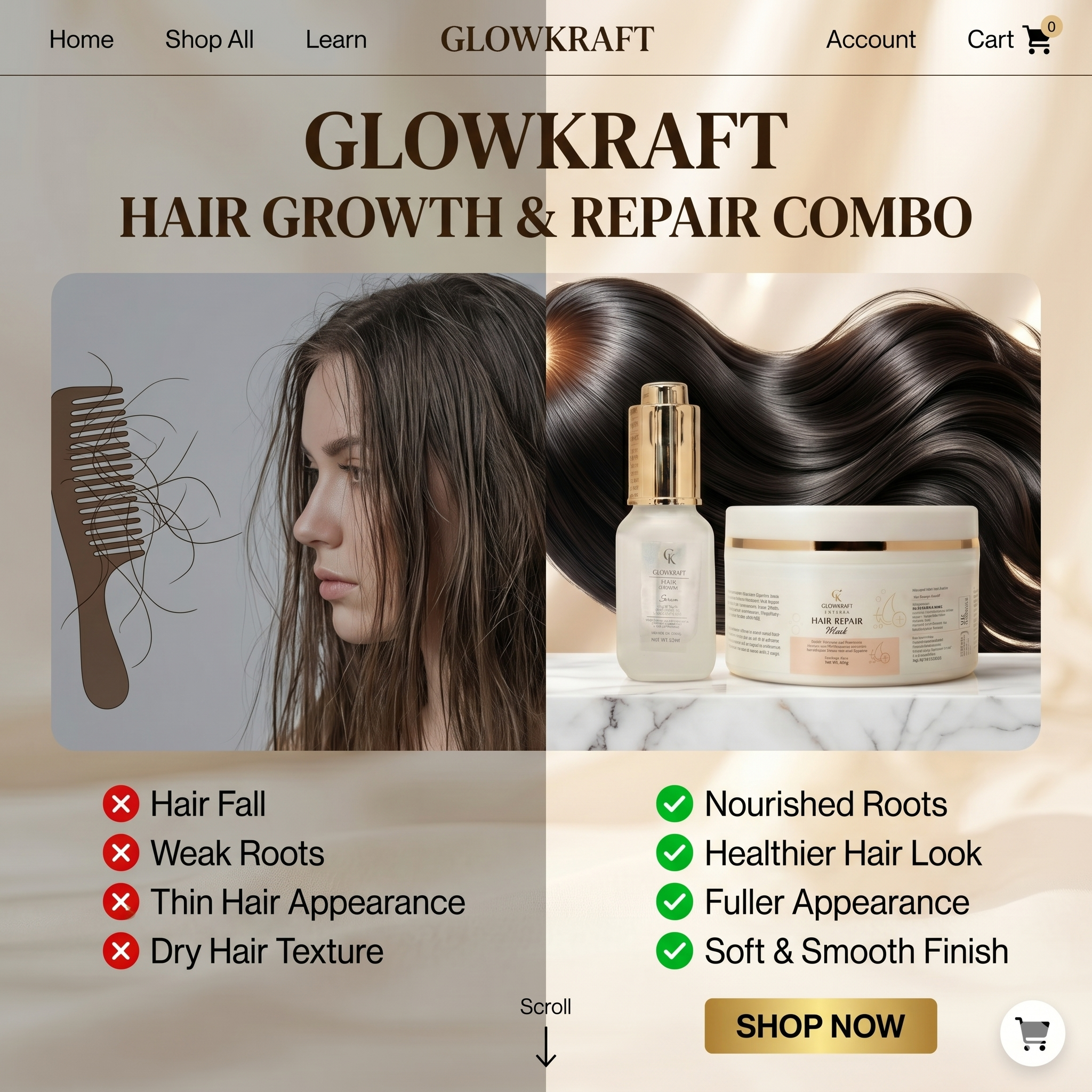 Hair Care Kit  Hair Growth Mask 200 gm + Hair Growth Serum 30ml