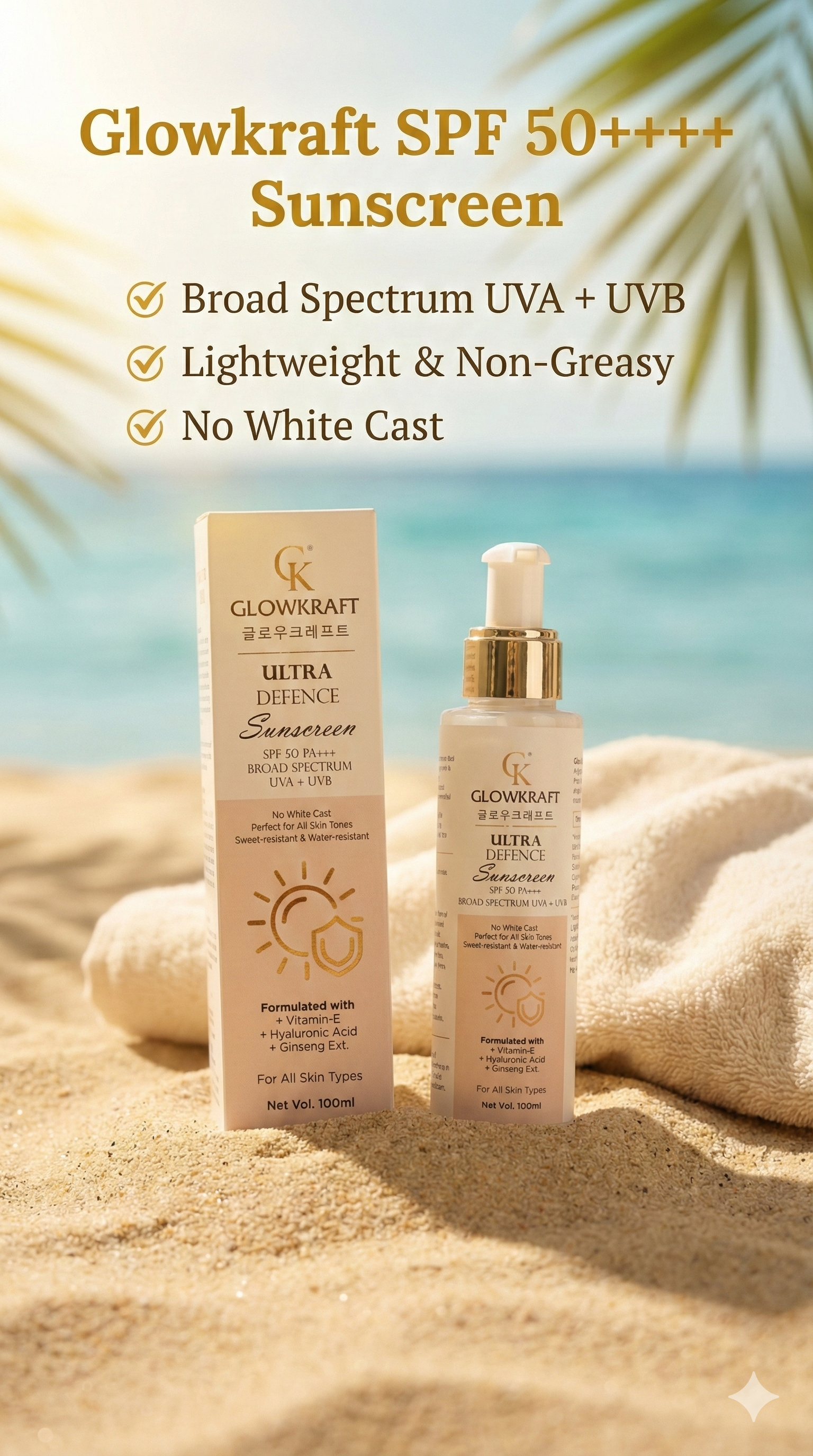 Glowkraft Broad Spectrum Sunscreen SPF 50++++
