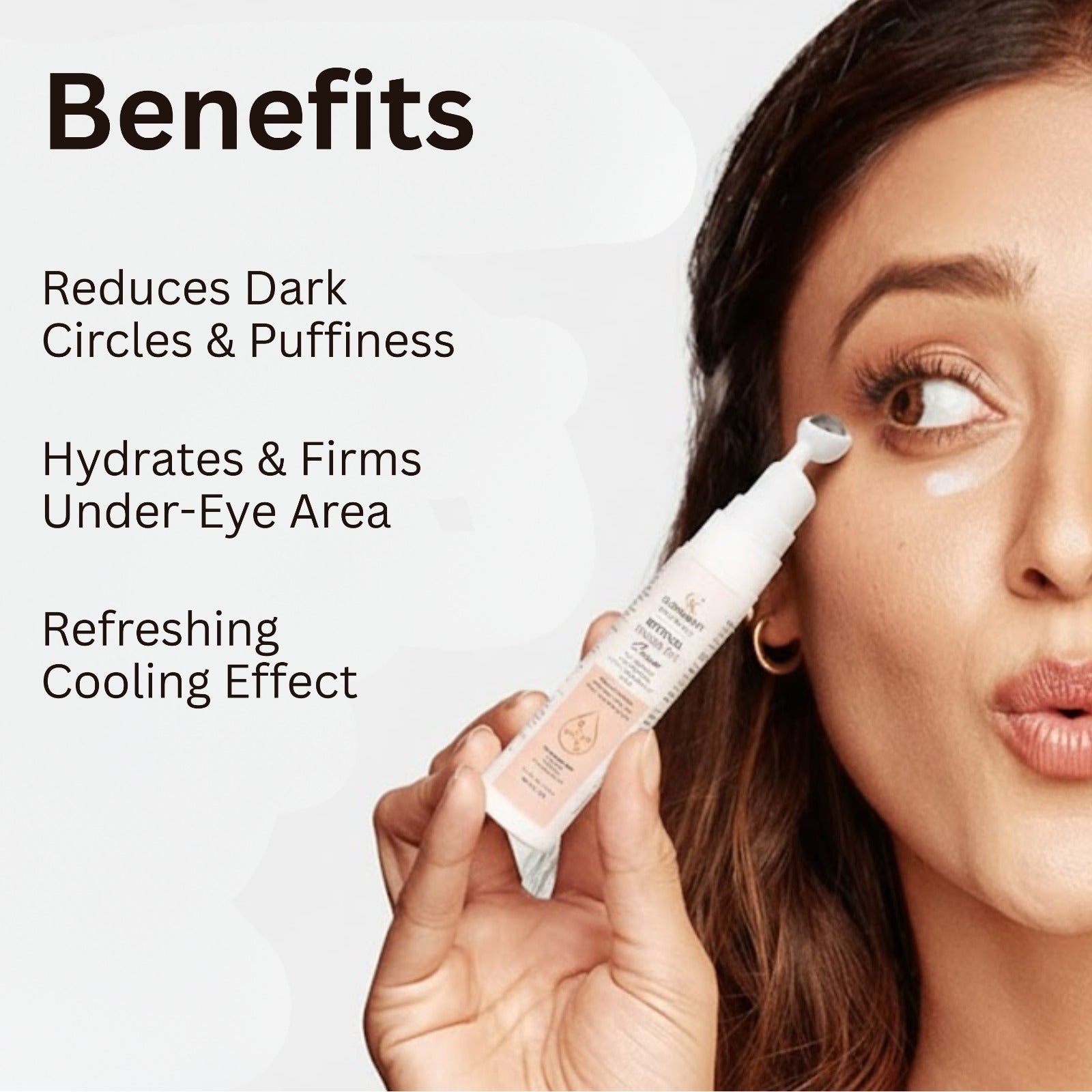 Glowkraft Under Eye Cream for Dark Circles & Puffiness | Caffeine + Niacinamide | Fast Absorbing Lightweight Formula